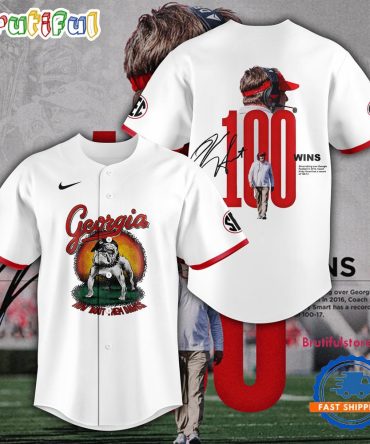 Georgia Bulldogs 100 Win 2024 Signature Baseball Jersey