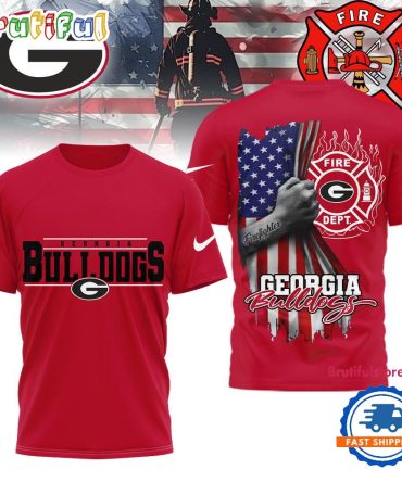 Georgia Bulldogs 2025 Ncaa Firefighter American Flag 3D Shirt