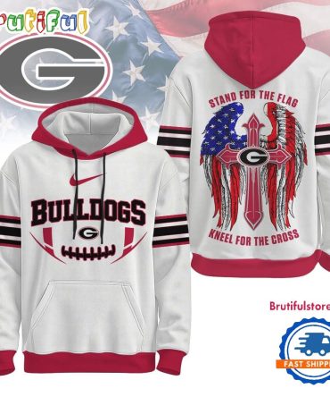 Georgia Bulldogs 2025 Ncaa Stand For The Flag Kneel For The Cross Hoodie