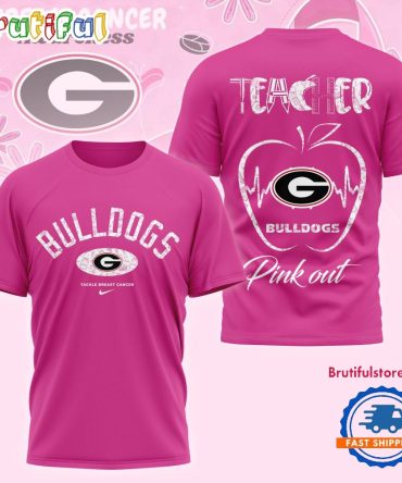 Georgia Bulldogs 2025 Ncaa Teacher Tackle Breast Cancer Unisex 3D Shirt