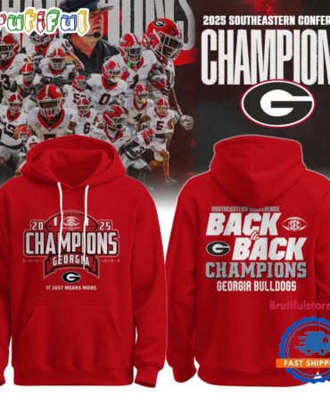 Georgia Bulldogs 2025 Sec Football Conference Back To Back Champions Hoodie