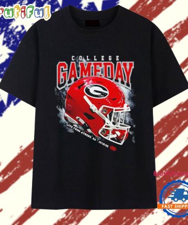 Georgia Bulldogs College Gameday Live From Athens 2025 Helmet T Shirt