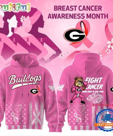 Georgia Bulldogs Football Your Fight Is Our Fight Tackle Cancer Unisex Hoodie Shirt