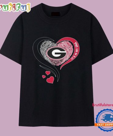 Georgia Bulldogs It’S In My Dna Heart Logo 2025 T Shirt