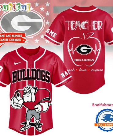 Georgia Bulldogs Mascot Teacher Appreciation Month Baseball Jersey