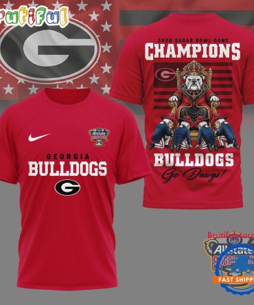 Georgia Bulldogs Ncaa 2026 Sugar Bowl Game Champions Mascot 3D Shirt