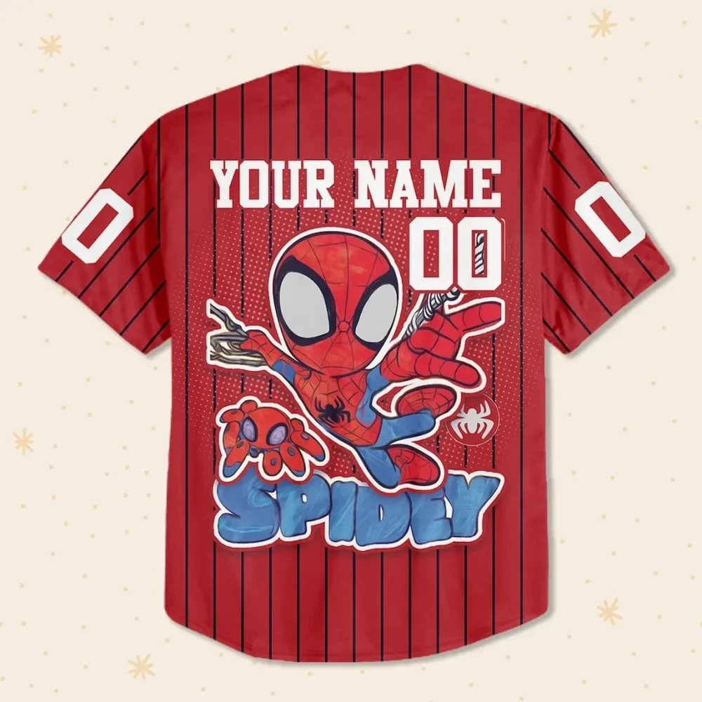 Custom Spidey Baseball Jersey For Kids/Youth/Adults – Personalize With Any Name! - Image 3
