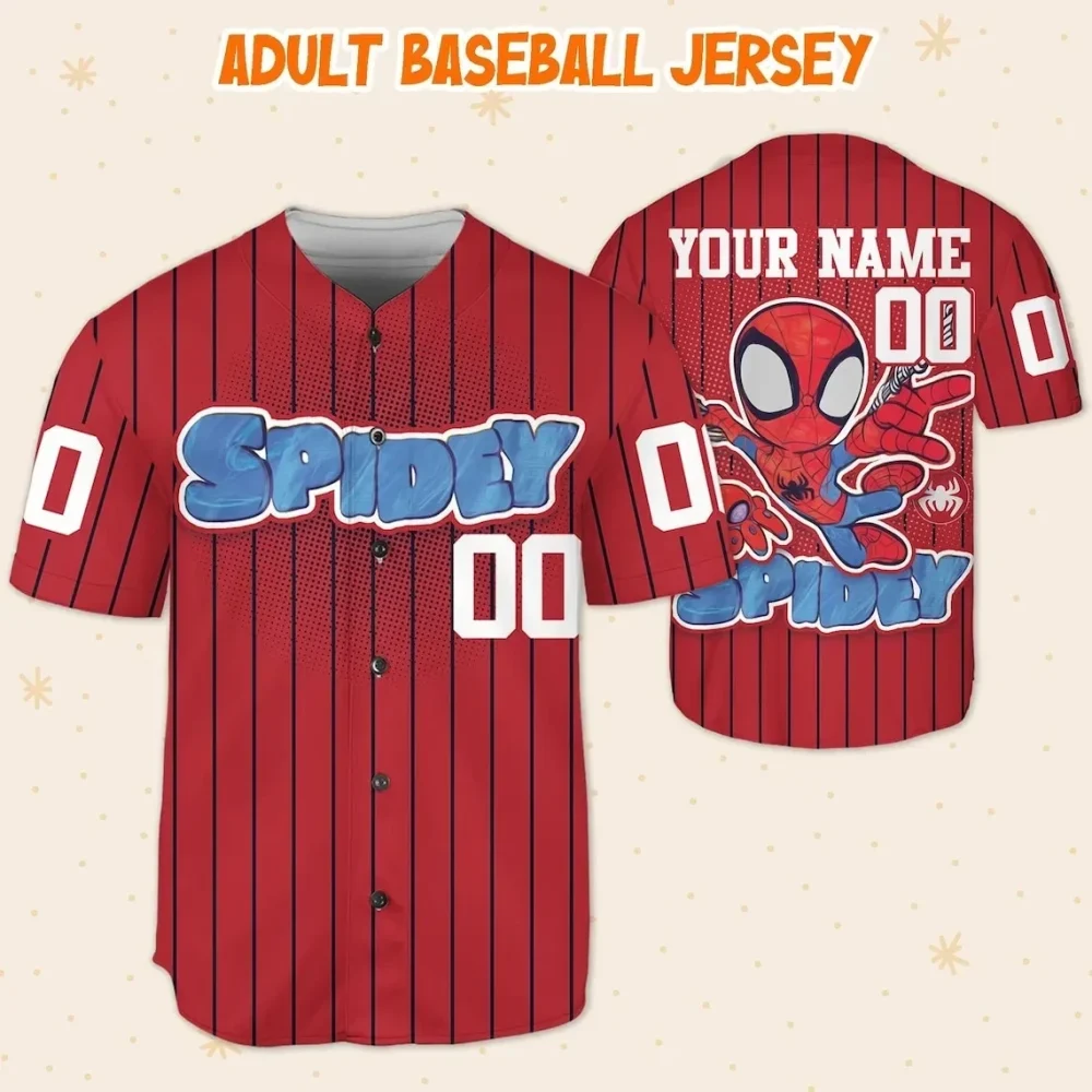 Custom Spidey Baseball Jersey For Kids/Youth/Adults – Personalize With Any Name! - Image 5