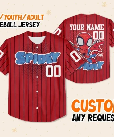 Custom Spidey Baseball Jersey For Kids/Youth/Adults – Personalize With Any Name!