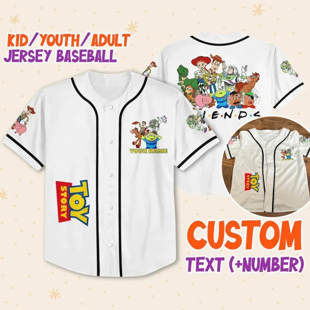 Custom Toy Story Baseball Jersey For Kids/Adults - Add Name & Number!