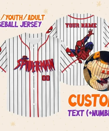Custom Spider Hero Baseball Jersey - Kids/Youth/Adult - Personalize Name & Number!