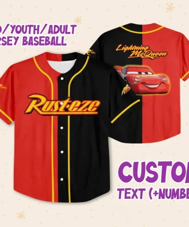Custom Lightning Mcqueen Baseball Jersey - Kids/Youth/Adult Sizes - Add Name & Number!