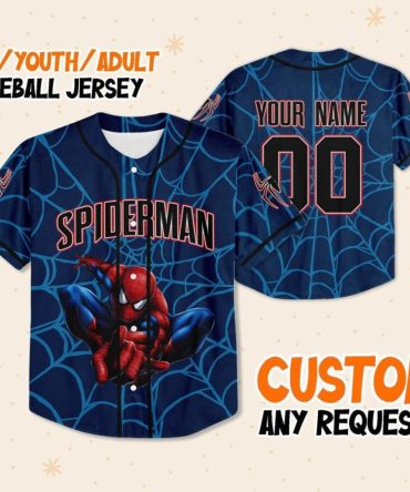 Custom Spider-Man Baseball Jersey – Personalize For Kids/Youth/Adults!