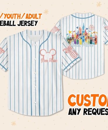 Customizable Kids/Adult Disney-Themed Baseball Jersey - Personalize Your Name!