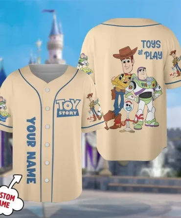 Customizable Toy Story Jersey - Personalized Name Kids Baseball Shirt