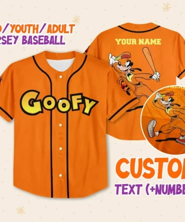 Custom Goofy Baseball Jersey For Kids/Youth/Adults - Personalize With Name & Number!
