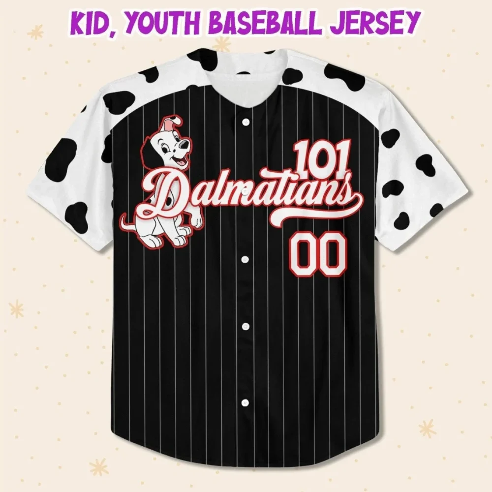 Custom 101 Dalmatians Baseball Jersey - Kids/Youth/Adult - Personalized Name - Image 2
