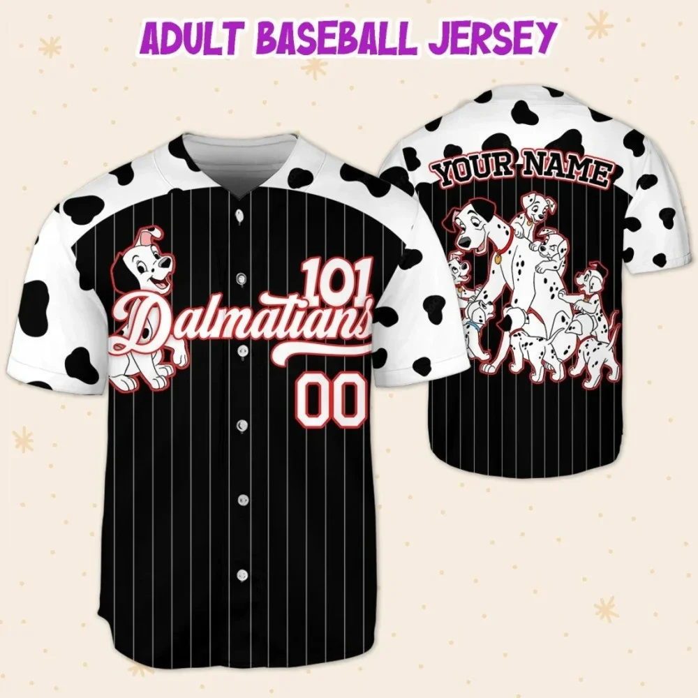 Custom 101 Dalmatians Baseball Jersey - Kids/Youth/Adult - Personalized Name - Image 5