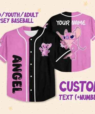 Customizable Pink/Black Baseball Jersey - Kids/Youth/Adult Sizes - Add Your Name & Number!