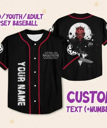 Custom Star Wars Baseball Jersey - Youth/Adult - Add Name & Number - Perfect Gift!
