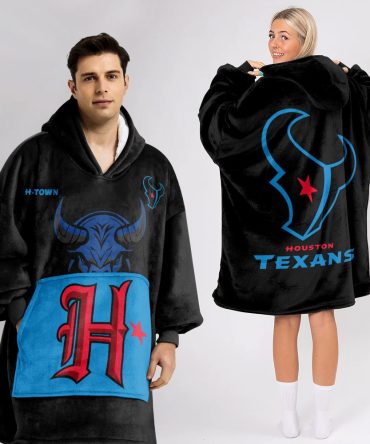 Adult Houston Football Unisex Blanket Hoodie