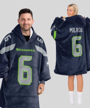 Adult 6 Seattle Football Unisex Blanket Hoodie