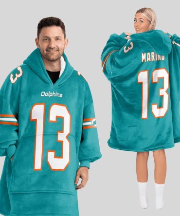 Adult 13 Miami Football Unisex Blanket Hoodie