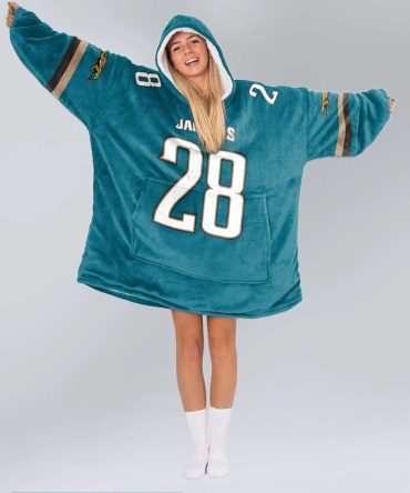 Adult 28 Jacksonville Football Unisex Blanket Hoodie