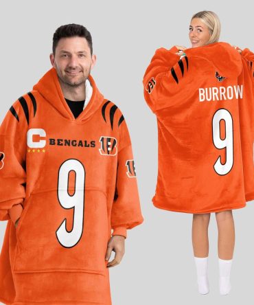 Adult 9 Cincinnati Football Unisex Blanket Hoodie