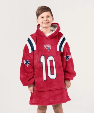Kid 10 New England Football Unisex Blanket Hoodie