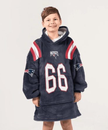 Kid 66 New England Football Unisex Blanket Hoodie