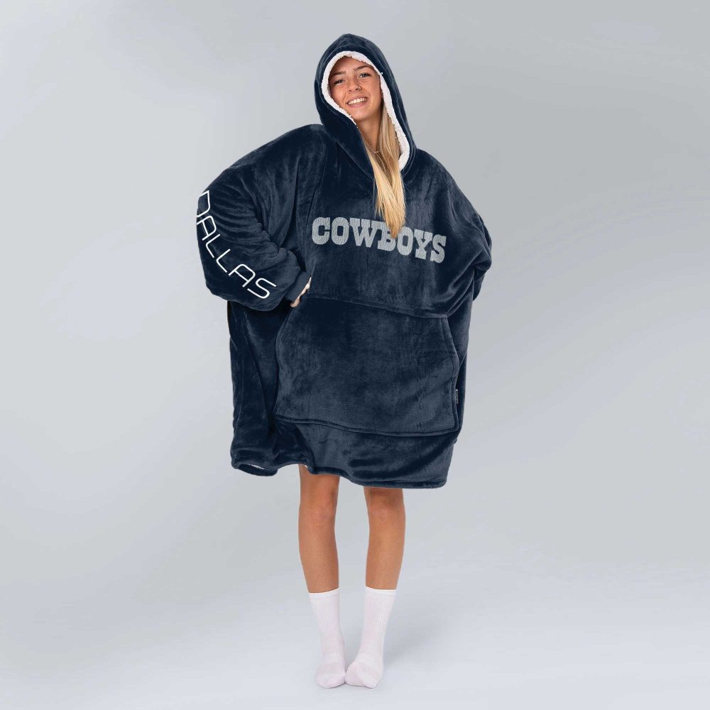 Dallas Football Unisex Navy Blanket Hoodie