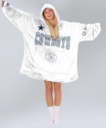 Dallas Football Unisex White Blanket Hoodie