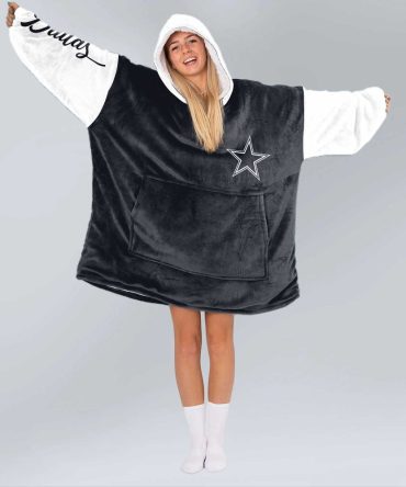 Dallas Football Unisex Black/White Blanket Hoodie