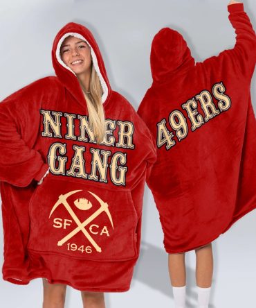 Adult Niner Football Unisex Blanket Hoodie
