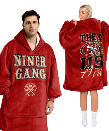 They Not Like Us San Francisco Football Unisex Blanket Hoodie