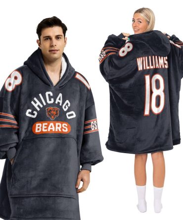 Adult Cm 18 Chicago Football Unisex Blanket Hoodie