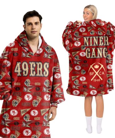 Niner Gang San Francisco Football Unisex Blanket Hoodie