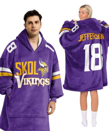 Skol Jj 18 Minnesota Football Unisex Blanket Hoodie
