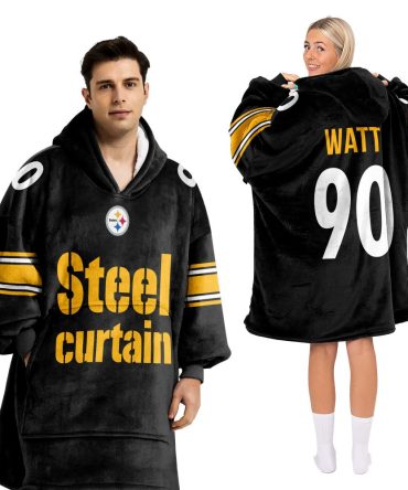 Steel Curtain 90 Pittsburgh Football Unisex Blanket Hoodie