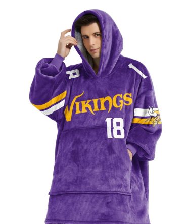 Jj 18 Minnesota Football Unisex Blanket Hoodie