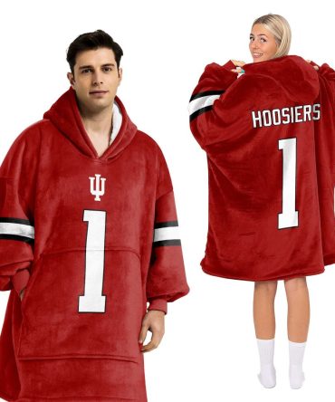 Adult #1 Indiana Football Unisex Blanket Hoodie