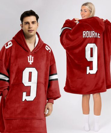 Adult #9 Indiana Football Unisex Blanket Hoodie