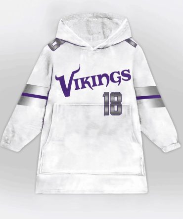 White 18 Minnesota Football Unisex Blanket Hoodie