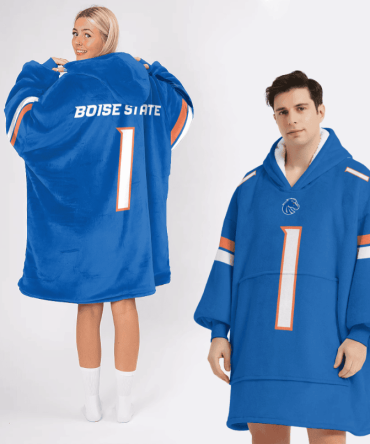 Adult #1 Boise State Football Unisex Blanket Hoodie