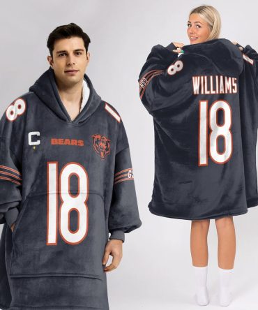 Adult Captain 18 Chicago Football Unisex Blanket Hoodie