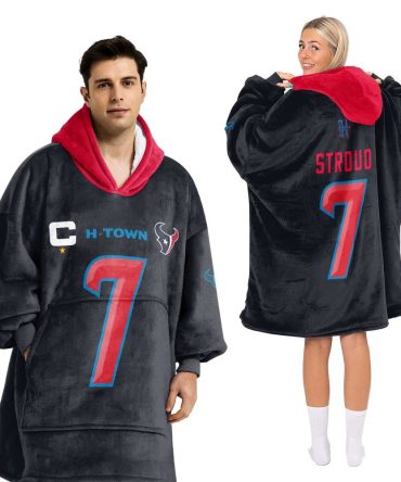 Adult Captain C.S 7 Houston Football Unisex Blanket Hoodie