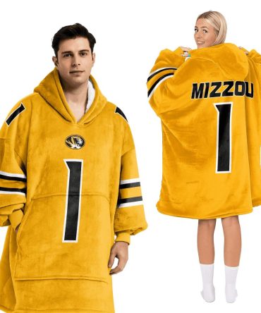 Adult #1 Missouri Football Unisex Blanket Hoodie