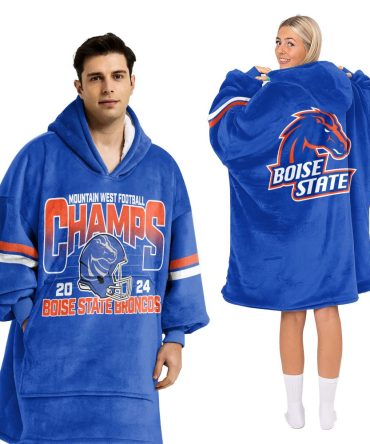 Adult Boise State Football Unisex Blanket Hoodie