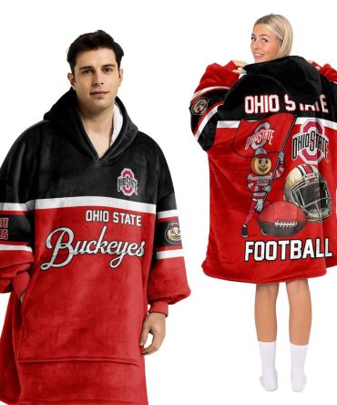 Adult Ohio State Football Unisex Blanket Hoodie